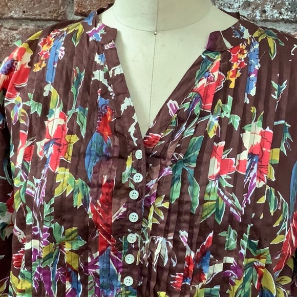 Boho cotton top, floral print, cotton. - Picture 2 of 6